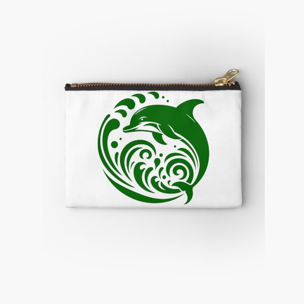 Item preview, Dark Green Tribal Dolphin Wave Design designed and sold by pattern-archive.