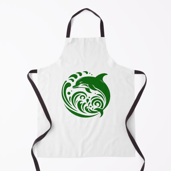 Item preview, Dark Green Tribal Dolphin Wave Design designed and sold by pattern-archive.