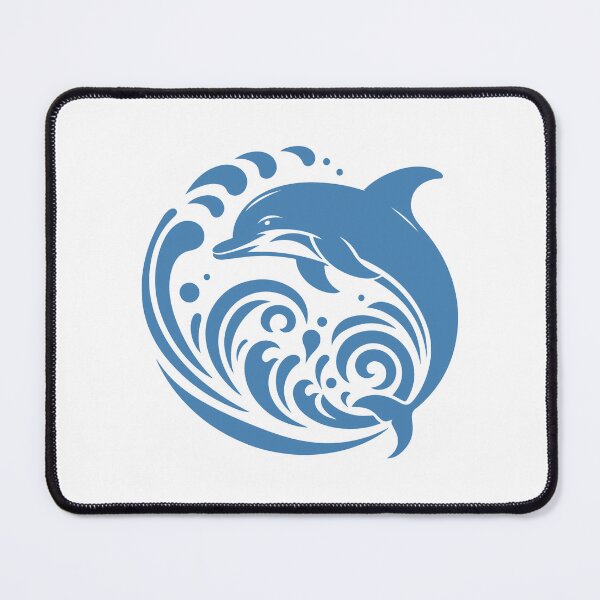 Item preview, Steel Blue Tribal Dolphin Wave Design designed and sold by pattern-archive.