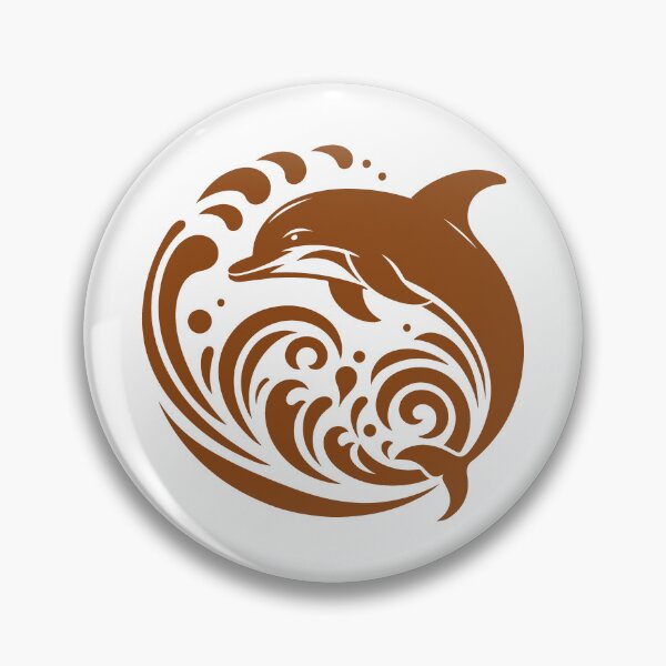 Item preview, Brown Tribal Dolphin Wave Design designed and sold by pattern-archive.