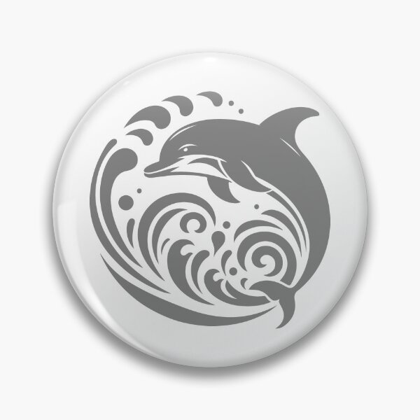 Item preview, Gray Tribal Dolphin Wave Design designed and sold by pattern-archive.