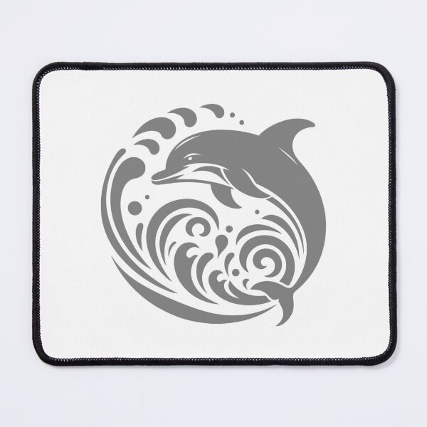 Item preview, Gray Tribal Dolphin Wave Design designed and sold by pattern-archive.