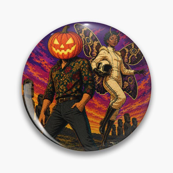 Item preview, Headless Horseman Moth Queen Duo - Retro Halloween Fantasy Art designed and sold by TheHorsemanRidesAgain.