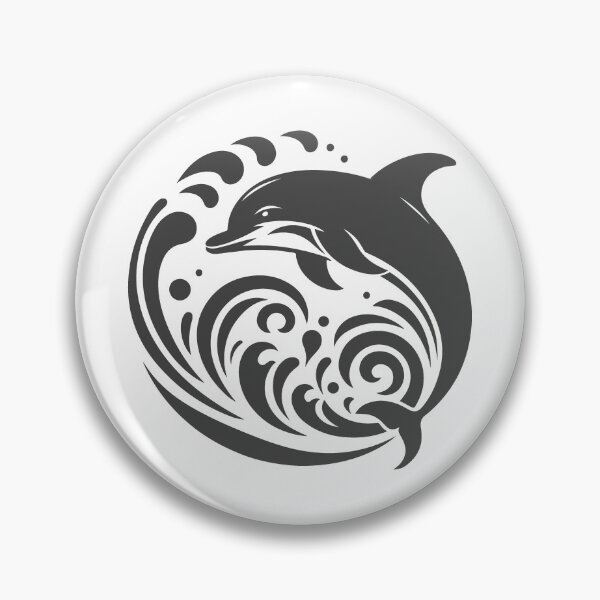 Item preview, Dark Gray Tribal Dolphin Wave Design designed and sold by pattern-archive.