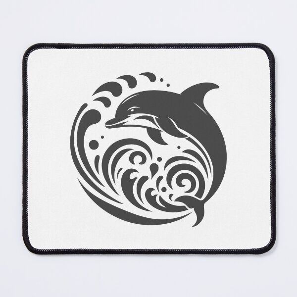 Item preview, Dark Gray Tribal Dolphin Wave Design designed and sold by pattern-archive.