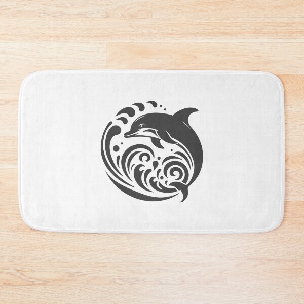 Item preview, Dark Gray Tribal Dolphin Wave Design designed and sold by pattern-archive.