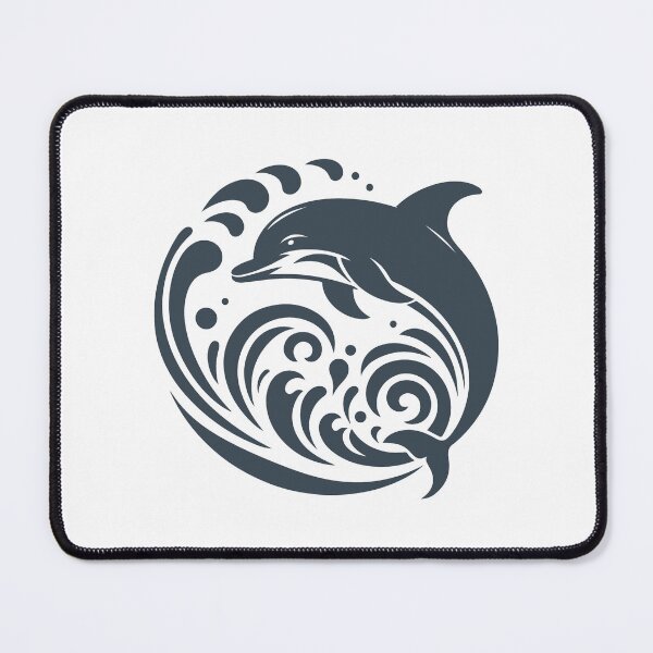 Item preview, Charcoal Tribal Dolphin Wave Design designed and sold by pattern-archive.