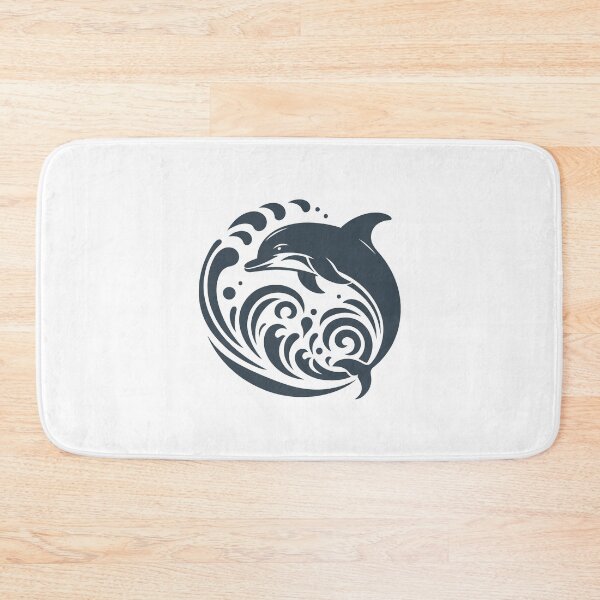 Item preview, Charcoal Tribal Dolphin Wave Design designed and sold by pattern-archive.