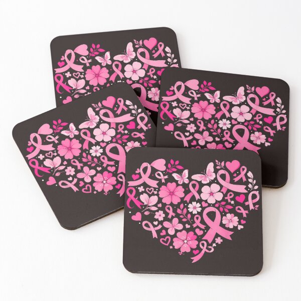 Item preview, Breast Cancer Awareness Pink Ribbon Heart Floral Butterfly designed and sold by mari-kayden.