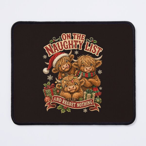 Item preview, On The Naughty List And Regret Nothing Highland Cow Christmas designed and sold by mari-kayden.