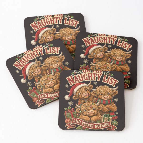 Item preview, On The Naughty List And Regret Nothing Highland Cow Christmas designed and sold by mari-kayden.