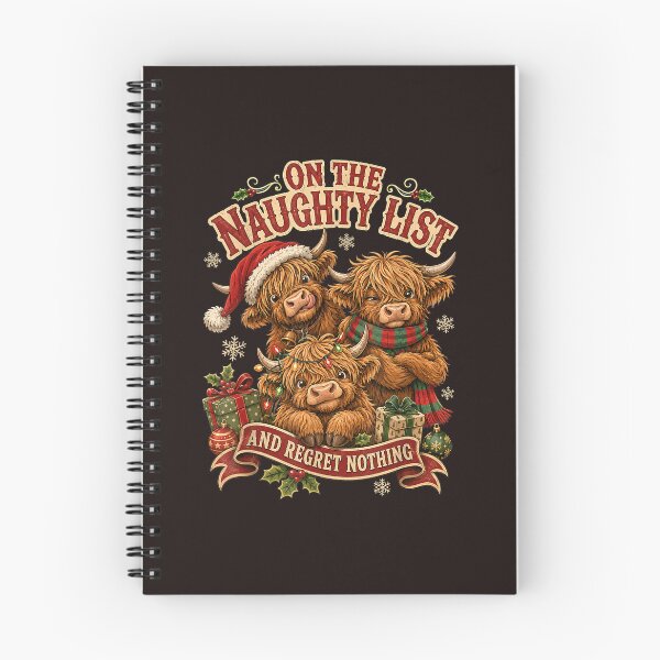 Item preview, On The Naughty List And Regret Nothing Highland Cow Christmas designed and sold by mari-kayden.