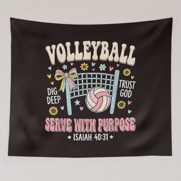 Item preview, Volleyball Serve With Purpose Christian Retro Faith Isaiah 40:31 designed and sold by mari-kayden.