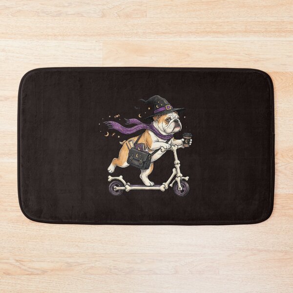 Item preview, English Bulldog Witch Riding Scooter Halloween Coffee Dog Lover designed and sold by mari-kayden.
