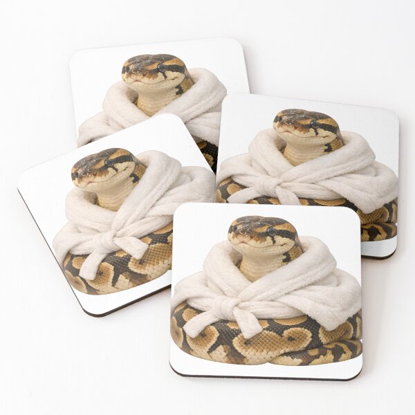 Item preview, Cozy Ball Python in a White Bathrobe designed and sold by Sillytoe.