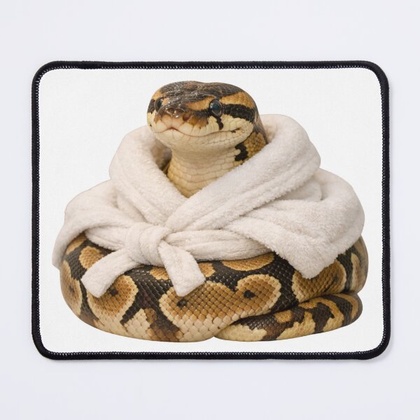 Item preview, Cozy Ball Python in a White Bathrobe designed and sold by Sillytoe.