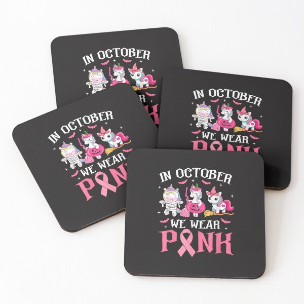 Item preview, In October We Wear Pink Breast Cancer Halloween Unicorn Ribbon designed and sold by kiralynstration.