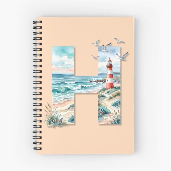 Item preview, Coastal Initial H Lighthouse by the Beach Monogram Ocean Design designed and sold by Sea Gem.