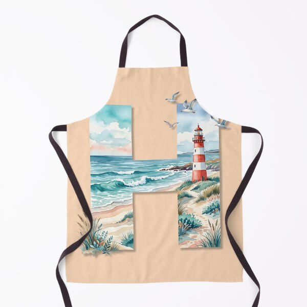 Item preview, Coastal Initial H Lighthouse by the Beach Monogram Ocean Design designed and sold by Sea Gem.