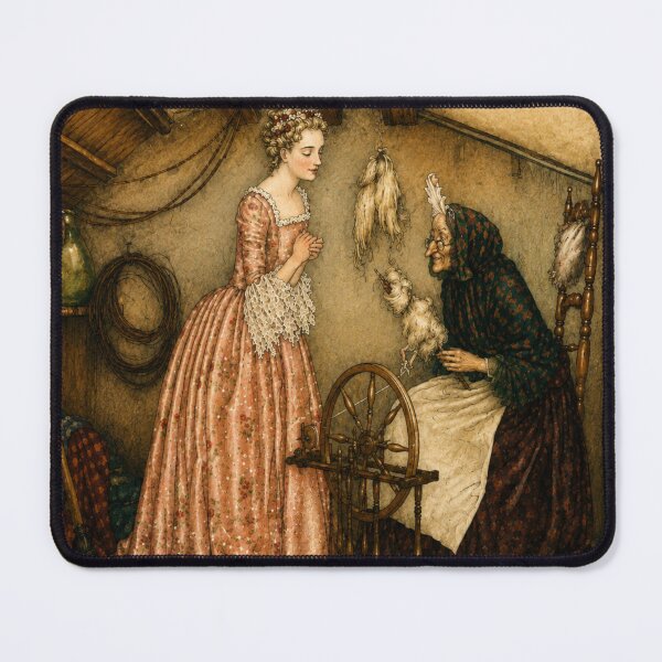 Item preview, Fairy Tale Wall Art Sleeping Beauty and the Spinning Woman Edmund Dulac Vintage Storybook Art designed and sold by RickE.