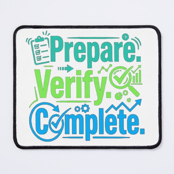 Item preview, Prepare. Verify. Complete. – Medical Office Workflow Design designed and sold by Mirgonhood.