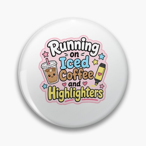 Item preview, Running on Iced Coffee and Highlighters Student Sticker Gift designed and sold by RedRubyBubble.