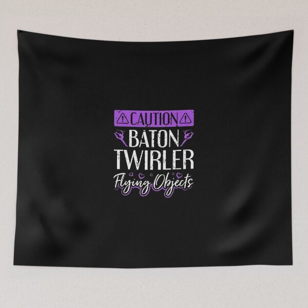 Item preview, Caution Baton Twirler Flying Objects Design designed and sold by laflera.