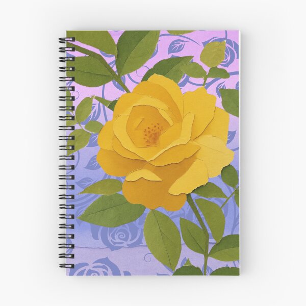 Item preview, Yellow Rose Paper Art O'Keeffe Inspired Purple Background designed and sold by InkyCorvid.