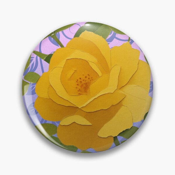 Item preview, Yellow Rose Paper Art O'Keeffe Inspired Purple Background designed and sold by InkyCorvid.