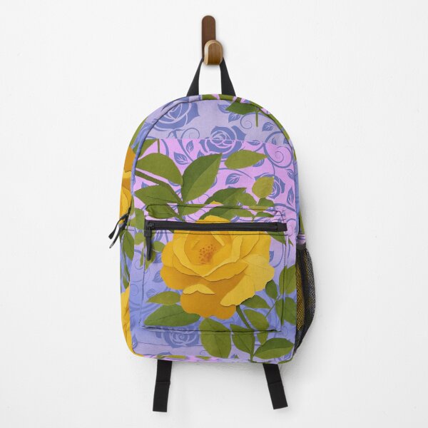 Item preview, Yellow Rose Paper Art O'Keeffe Inspired Purple Background designed and sold by InkyCorvid.
