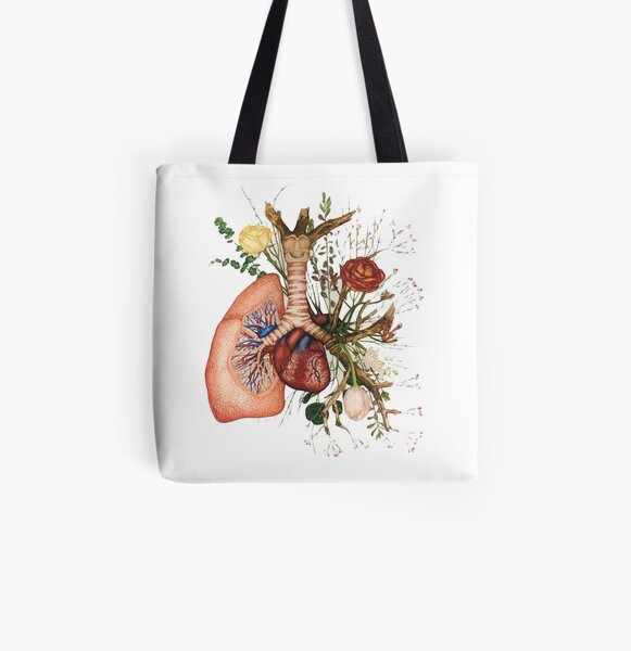 ♡ flower lung ♡ All Over Print Tote Bag