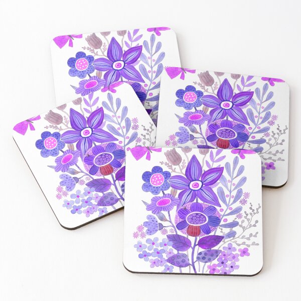 Item preview, Purple Folk Art Floral Bouquet Illustration designed and sold by reezorrrr.