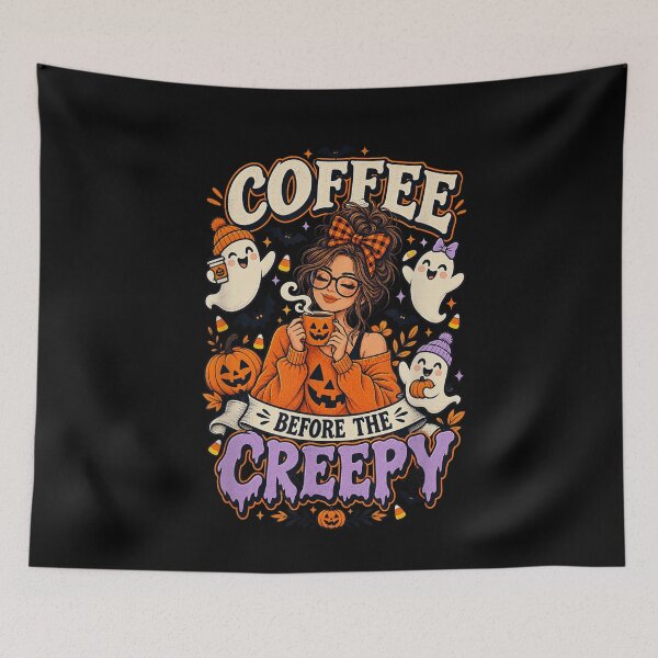 Item preview, Coffee Before the Creepy Halloween Mom Ghosts designed and sold by VioletNance.