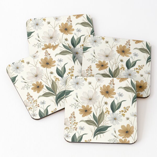 Item preview, Vintage Boho Mustard Yellow Farmhouse Floral designed and sold by arteresting-art.