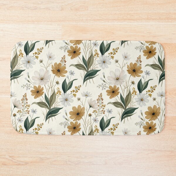 Item preview, Vintage Boho Mustard Yellow Farmhouse Floral designed and sold by arteresting-art.