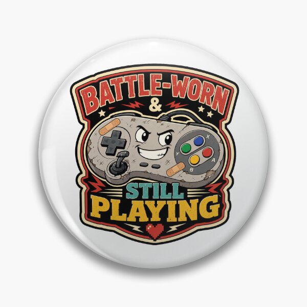 Item preview, Battle Worn Gamer Funny Gaming Sticker Gift designed and sold by RedRubyBubble.