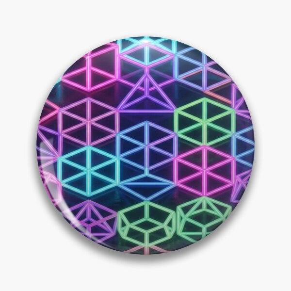 Item preview, Vibrant Interlocking Neon 3D Geometric Pattern designed and sold by Solomon-Ent-144.