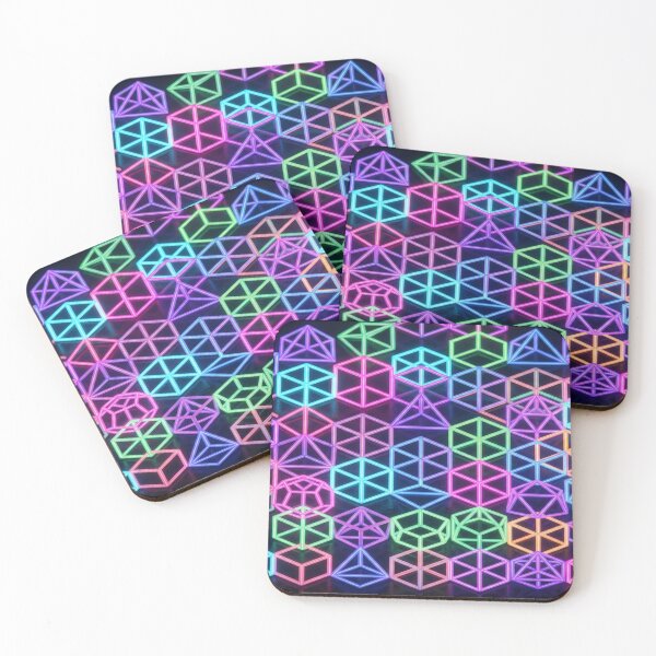 Item preview, Vibrant Interlocking Neon 3D Geometric Pattern designed and sold by Solomon-Ent-144.