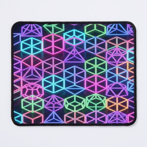 Item preview, Vibrant Interlocking Neon 3D Geometric Pattern designed and sold by Solomon-Ent-144.