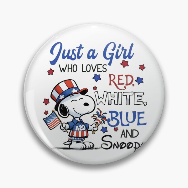 Item preview, Just a Girl Who Loves Red White Blue and Snoopy  designed and sold by maegilldepus.