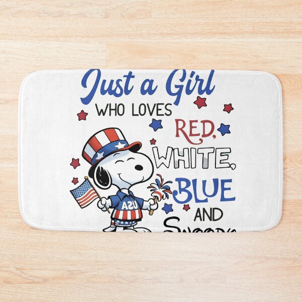 Item preview, Just a Girl Who Loves Red White Blue and Snoopy  designed and sold by maegilldepus.