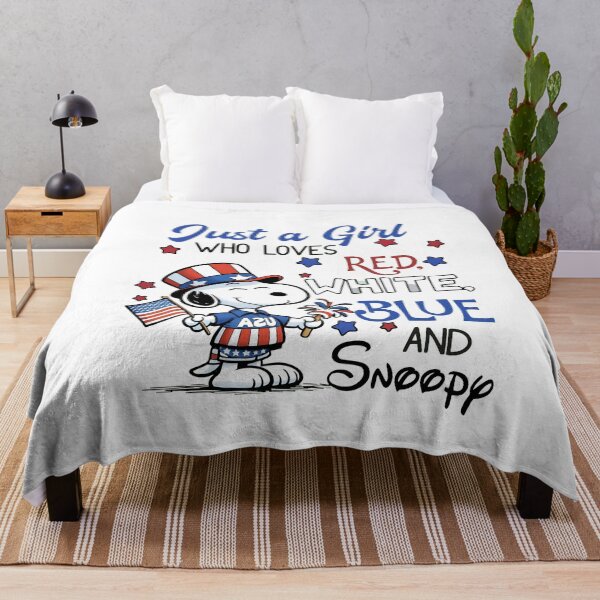 Item preview, Just a Girl Who Loves Red White Blue and Snoopy designed and sold by maegilldepus.