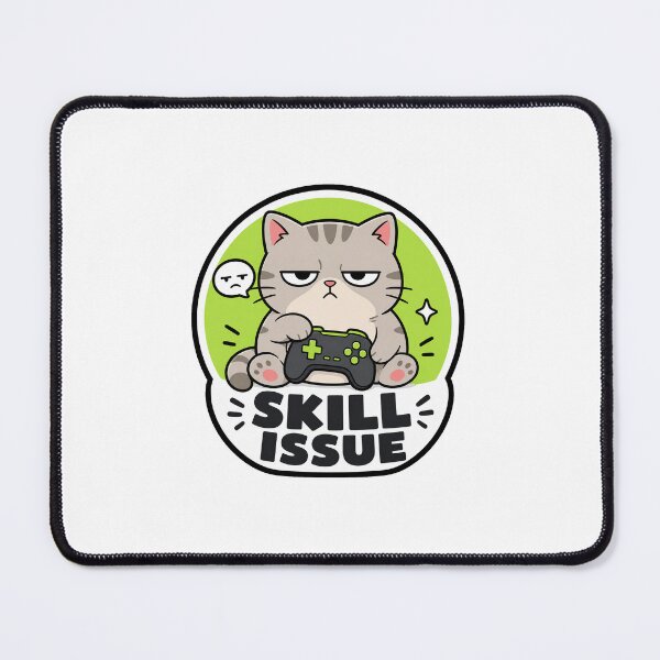 Item preview, Grumpy Cat Skill Issue Funny Gaming Sticker Gift designed and sold by RedRubyBubble.