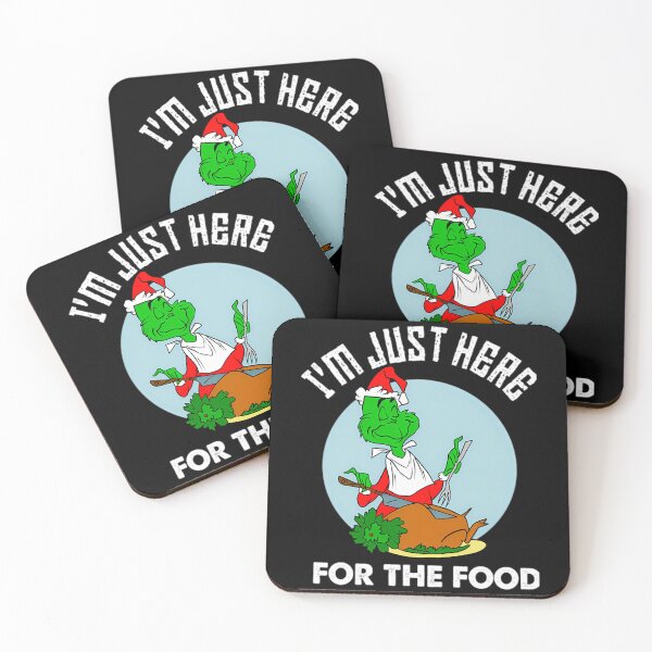Item preview, Funny Grinch Christmas  I'M Justs Here For The Food designed and sold by RakeshPatelArt.