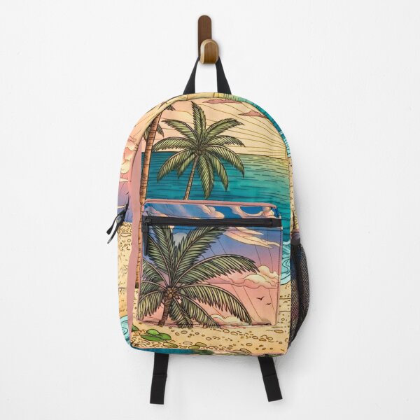 Item preview, Serene Tropical Beach Sunset - Coastal Landscape Art designed and sold by ScenicRoute66.