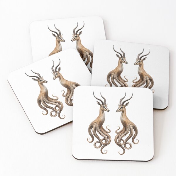 Item preview, Majestic Antelope Octopus Hybrid - Surreal Fantasy Art designed and sold by Mementoo.