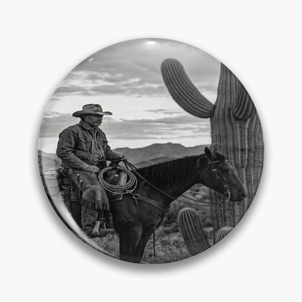 Item preview, Lone Cowboy Mounted Beside Saguaro Cactus designed and sold by Solomon-Ent-144.