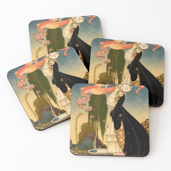 Item preview, Fairy Tale Wall Art Enchanted Bird and Elegant Lady Kay Nielsen Vintage Fantasy Illustration designed and sold by RickE.
