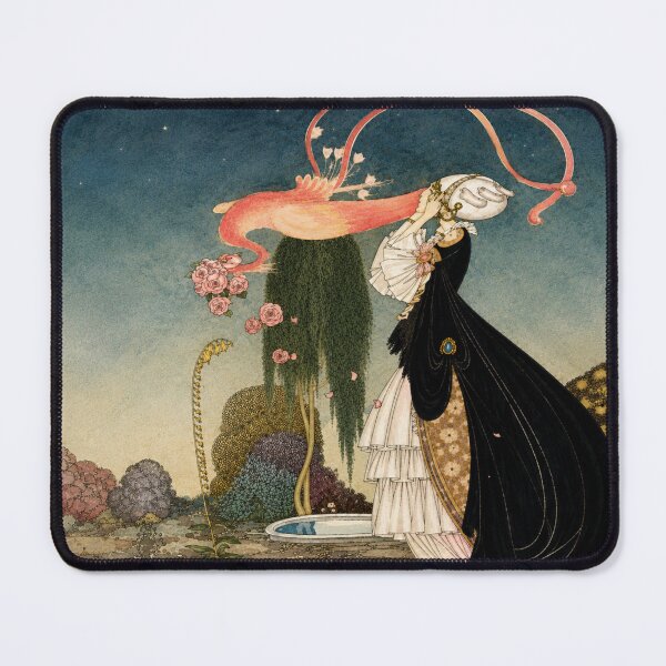 Item preview, Fairy Tale Wall Art Enchanted Bird and Elegant Lady Kay Nielsen Vintage Fantasy Illustration designed and sold by RickE.