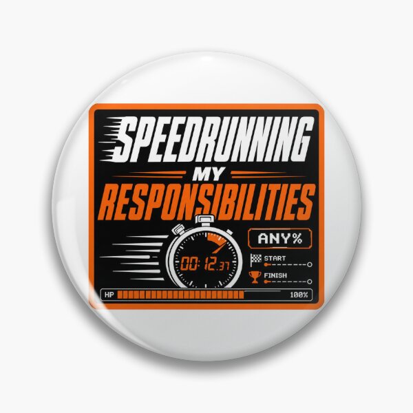 Item preview, Pegatina divertida para jugadores de speedrunning designed and sold by RedRubyBubble.
